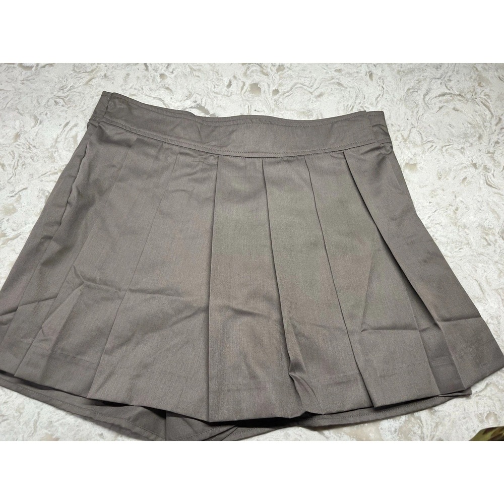 MABLE PLEATED OVERLAY TENNIS TAN SKORT Large